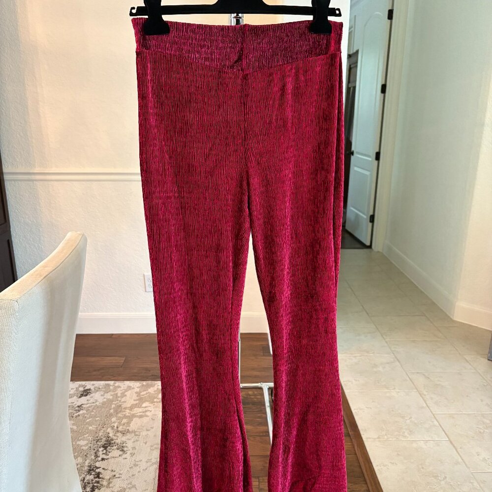 Free People Slim Pull-On Velvet Flare Pants